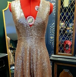 Boohoo Gold Sequin Mini Dress